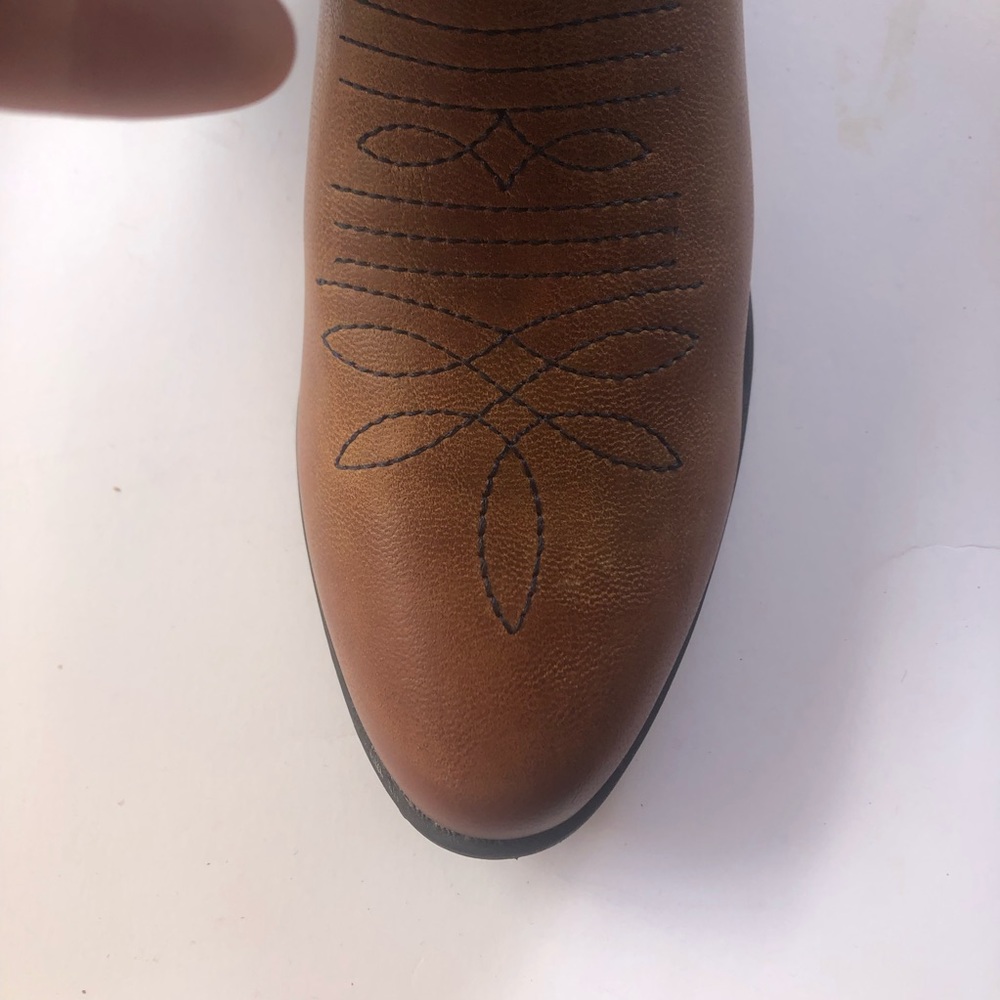 Brown with navy embroidery cowgirl boots - Picture 6 of 8